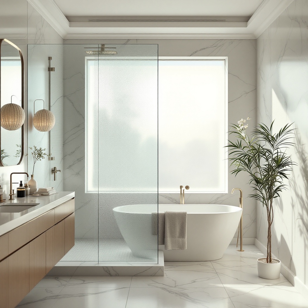 Spa bathroom with freestanding tub